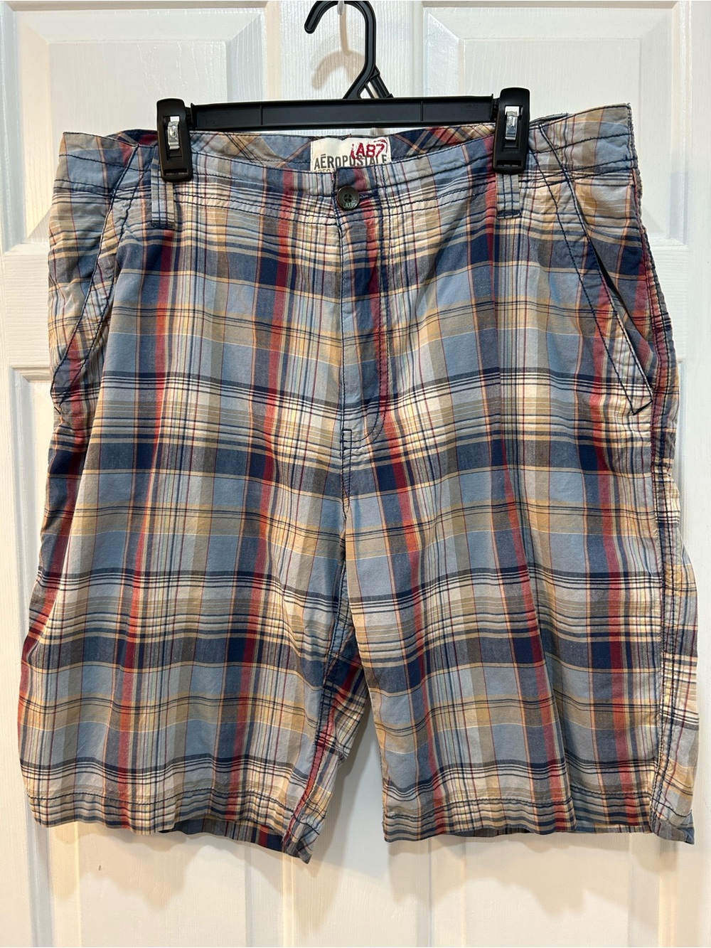 Aeropostale Men's Plaid Shorts Size 36 Pockets Preppy Grunge Timeless Vacation